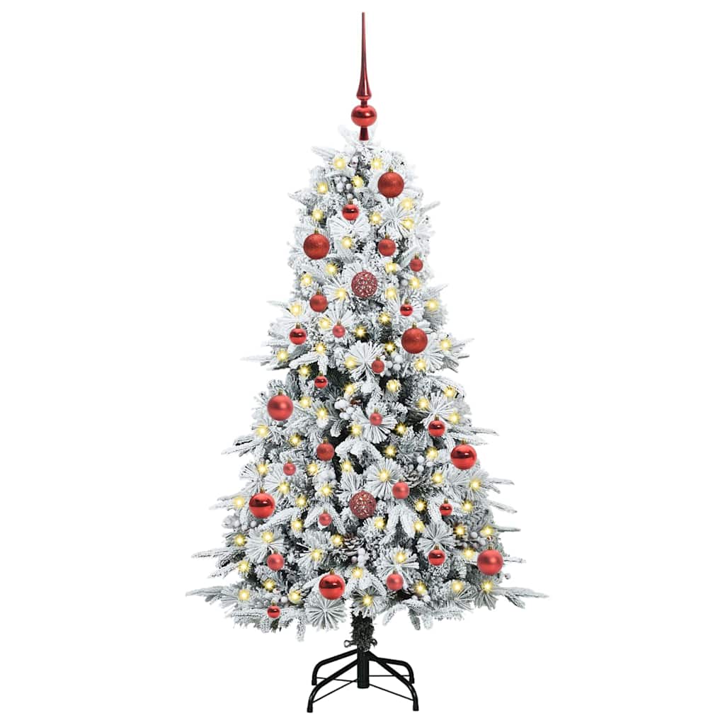 vidaXL Artificial Hinged Christmas Tree White 150 cm PE and PVC