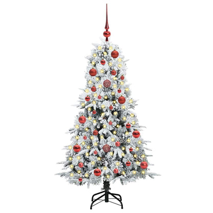 vidaXL Artificial Hinged Christmas Tree White 150 cm PE and PVC