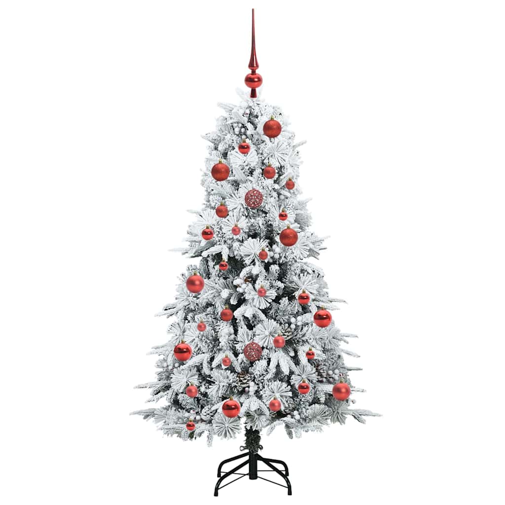 vidaXL Artificial Hinged Christmas Tree White 150 cm PE and PVC