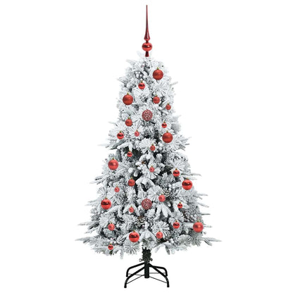 vidaXL Artificial Hinged Christmas Tree White 150 cm PE and PVC