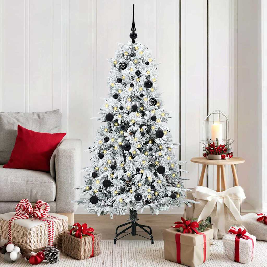 vidaXL Artificial Hinged Christmas Tree White 150 cm PE and PVC