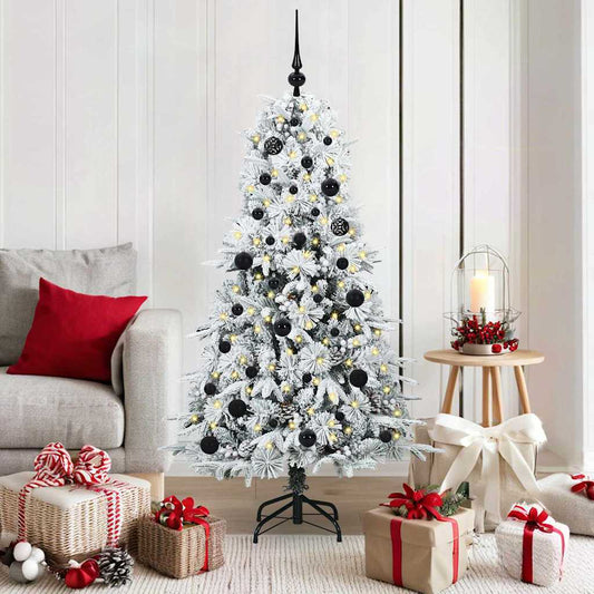 vidaXL Artificial Hinged Christmas Tree White 150 cm PE and PVC