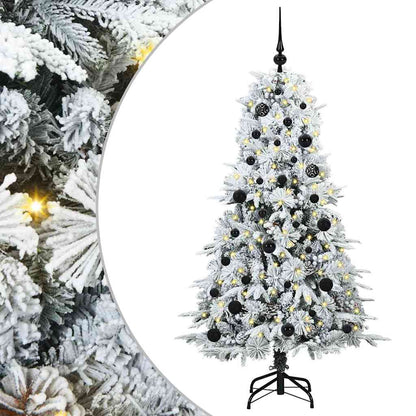 vidaXL Artificial Hinged Christmas Tree White 150 cm PE and PVC