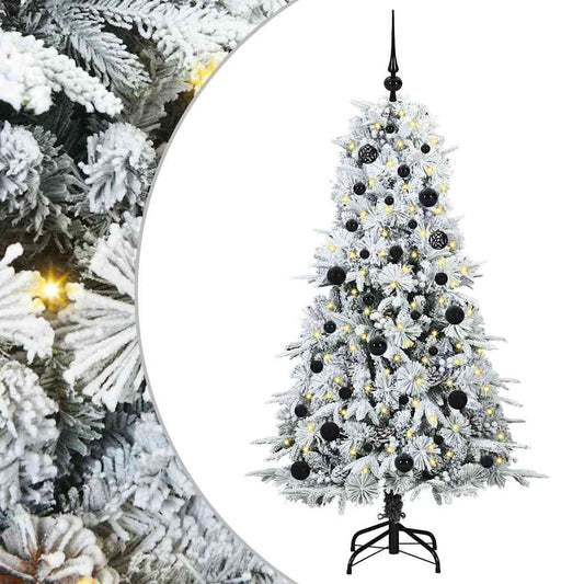 vidaXL Artificial Hinged Christmas Tree White 150 cm PE and PVC