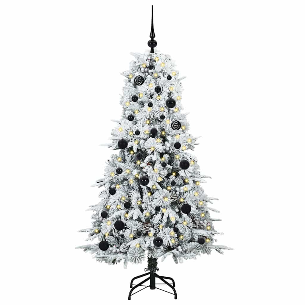 vidaXL Artificial Hinged Christmas Tree White 150 cm PE and PVC
