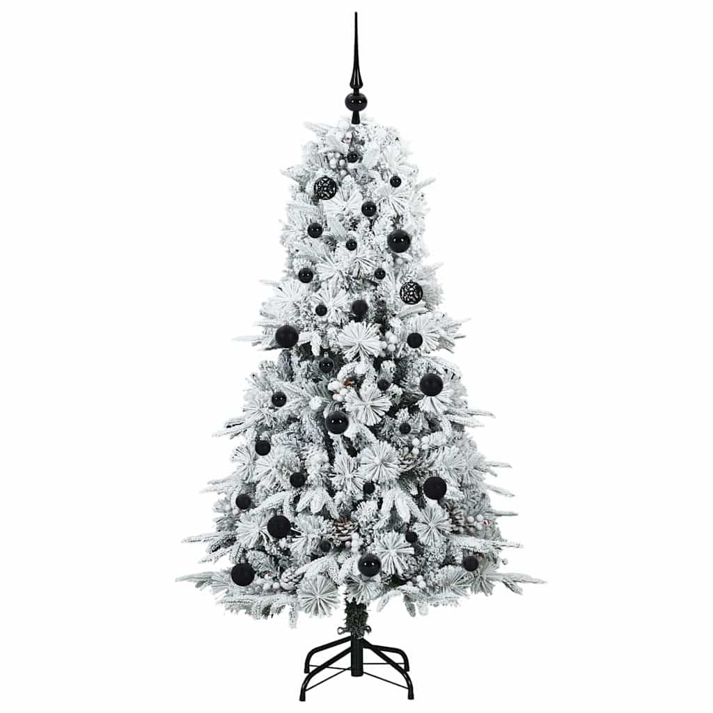 vidaXL Artificial Hinged Christmas Tree White 150 cm PE and PVC