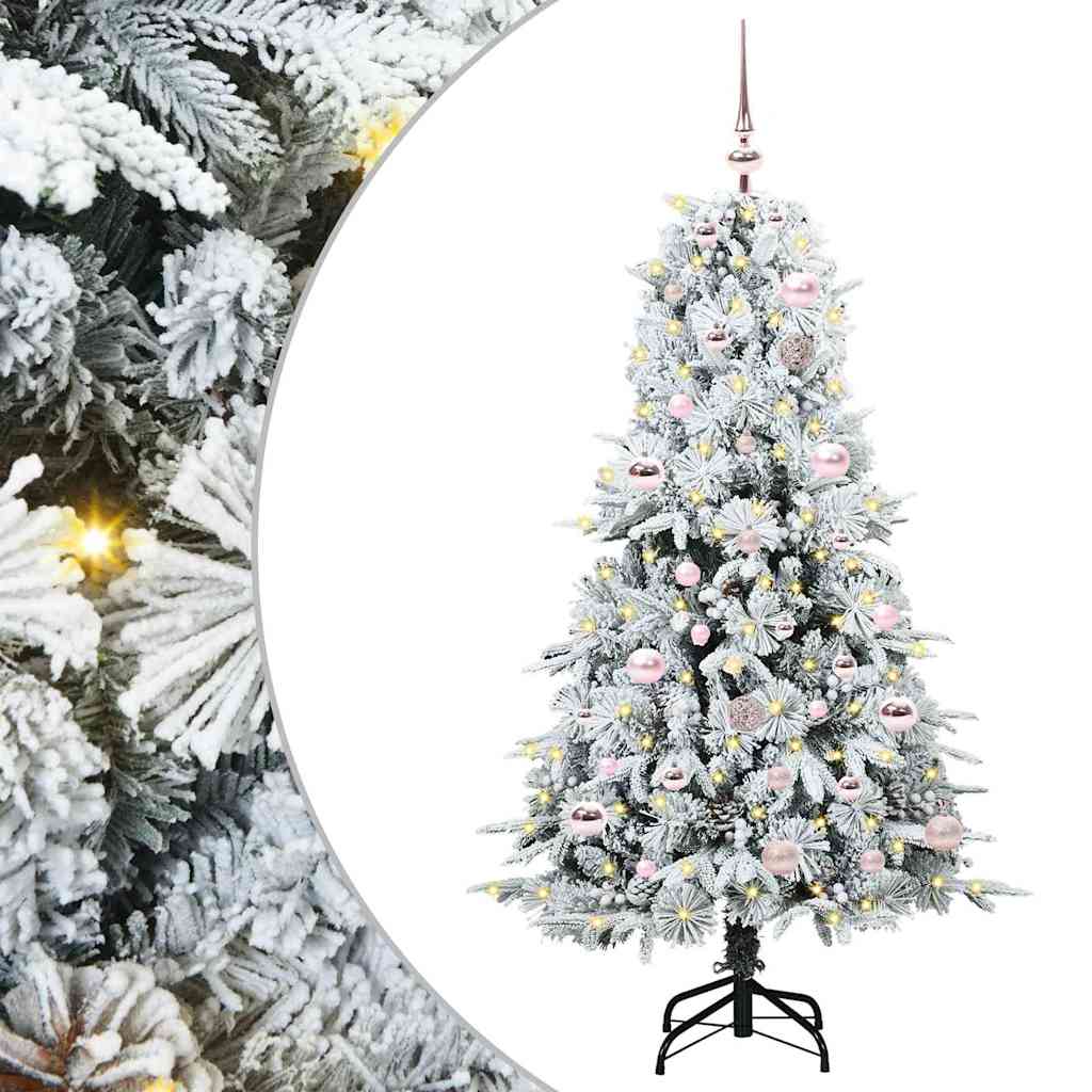 vidaXL Artificial Hinged Christmas Tree White 150 cm PE and PVC