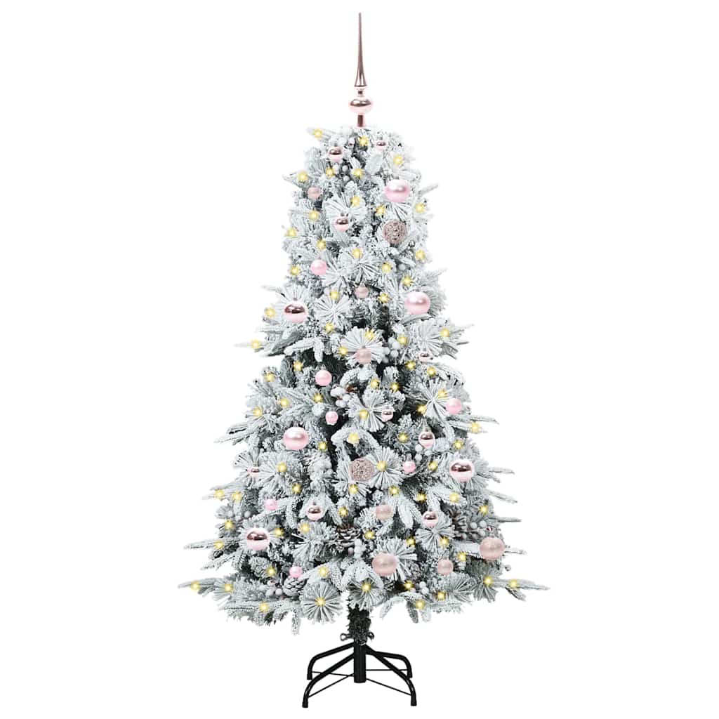 vidaXL Artificial Hinged Christmas Tree White 150 cm PE and PVC