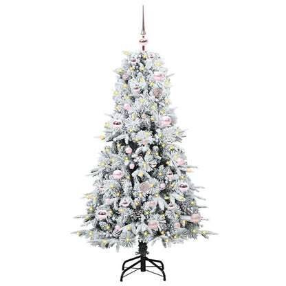 vidaXL Artificial Hinged Christmas Tree White 150 cm PE and PVC