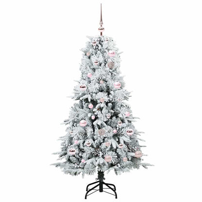 vidaXL Artificial Hinged Christmas Tree White 150 cm PE and PVC