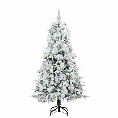 vidaXL Artificial Hinged Christmas Tree White 150 cm PE and PVC