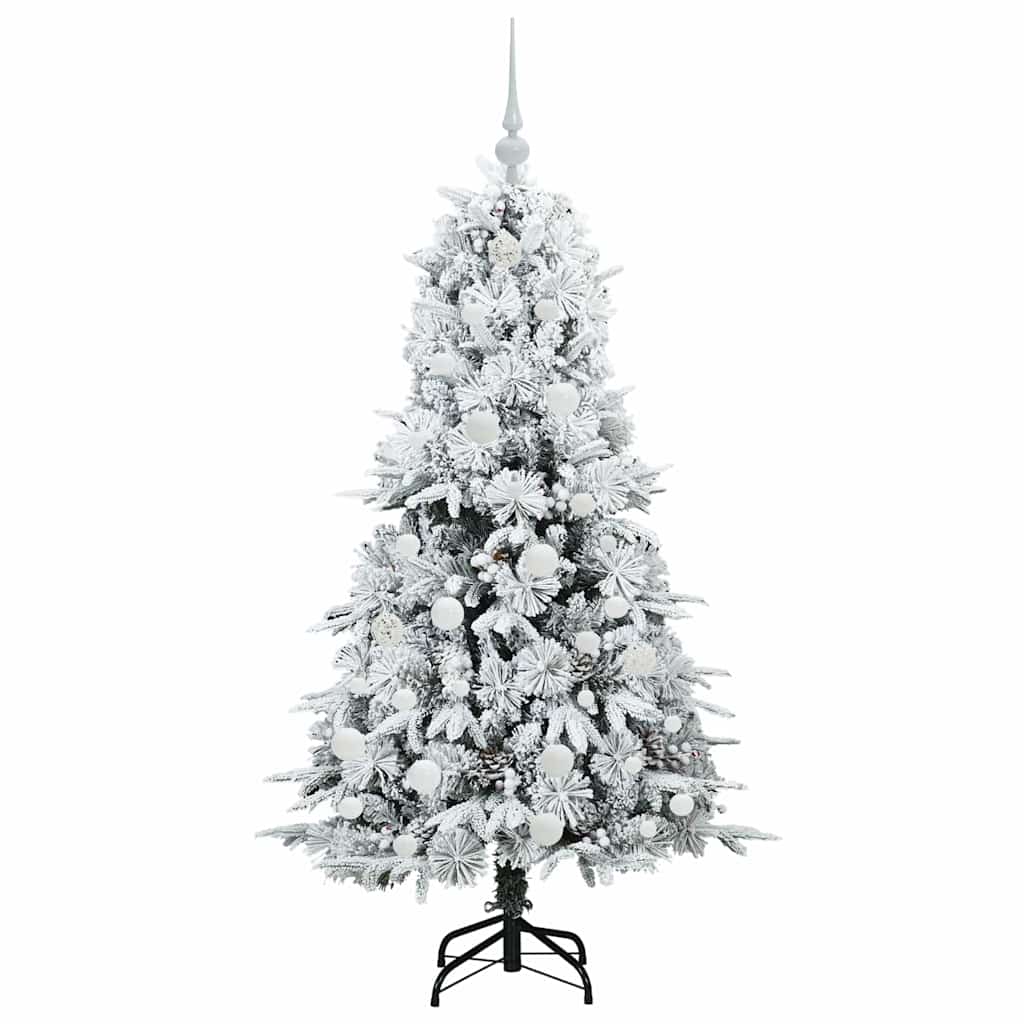 vidaXL Artificial Hinged Christmas Tree White 150 cm PE and PVC