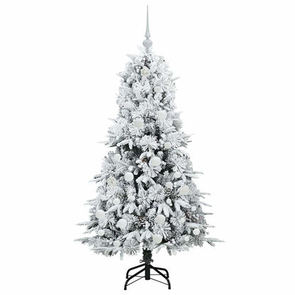 vidaXL Artificial Hinged Christmas Tree White 150 cm PE and PVC