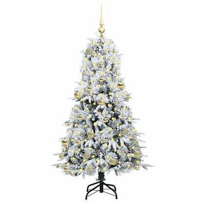vidaXL Artificial Hinged Christmas Tree White 150 cm PE and PVC
