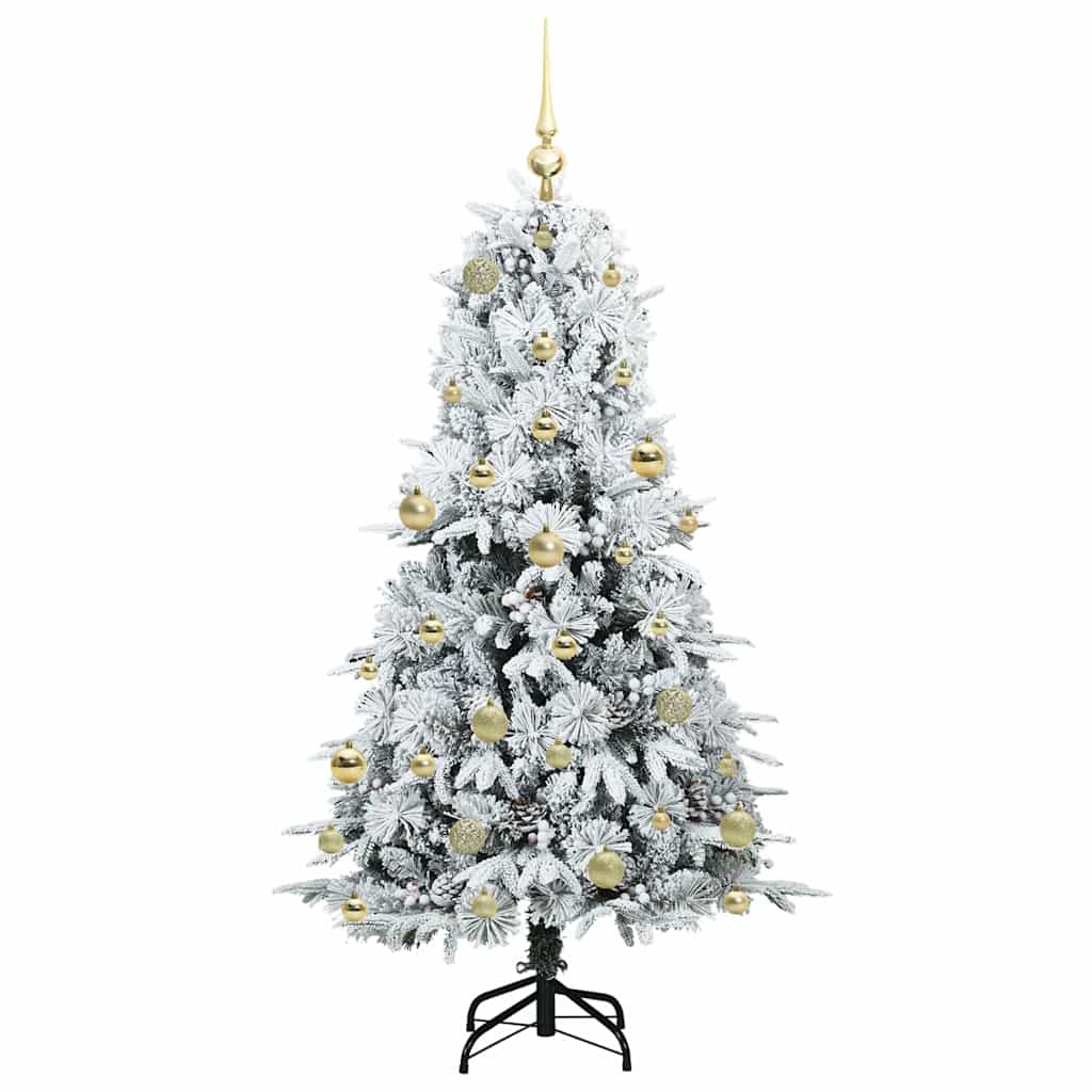vidaXL Artificial Hinged Christmas Tree White 150 cm PE and PVC