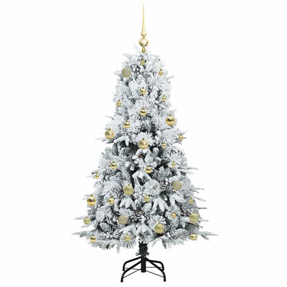 vidaXL Artificial Hinged Christmas Tree White 150 cm PE and PVC