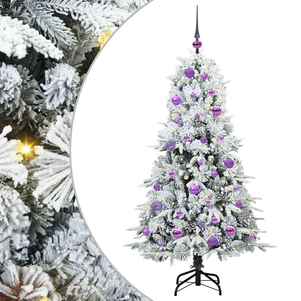 vidaXL Artificial Hinged Christmas Tree White 150 cm PE and PVC