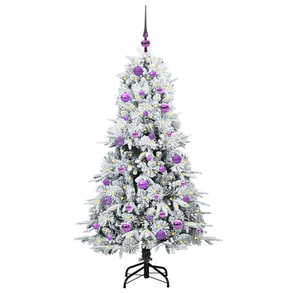 vidaXL Artificial Hinged Christmas Tree White 150 cm PE and PVC