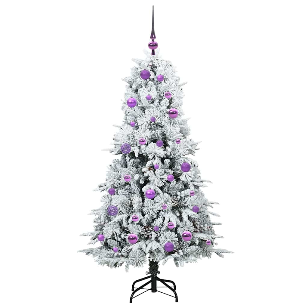 vidaXL Artificial Hinged Christmas Tree White 150 cm PE and PVC