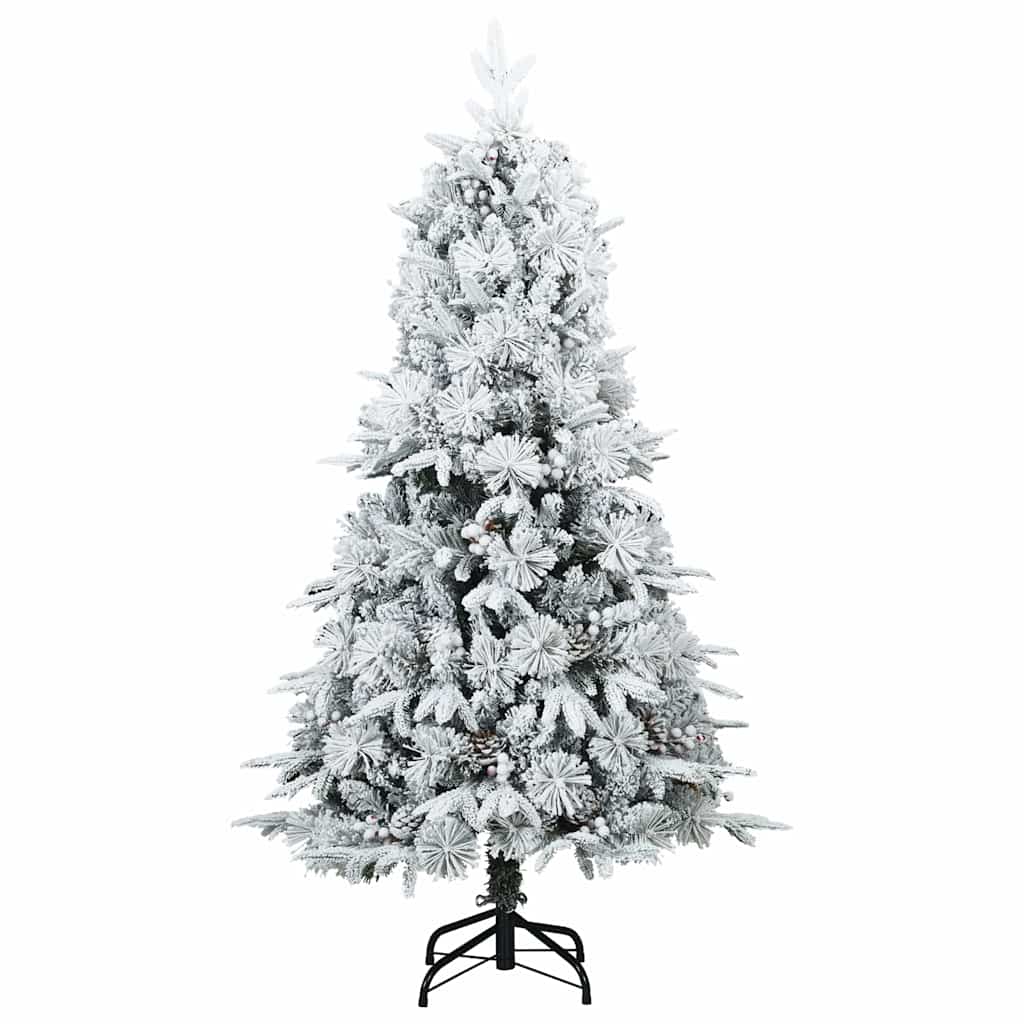 vidaXL Artificial Hinged Christmas Tree White 150 cm PE and PVC
