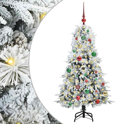 vidaXL Artificial Hinged Christmas Tree White 150 cm PE and PVC