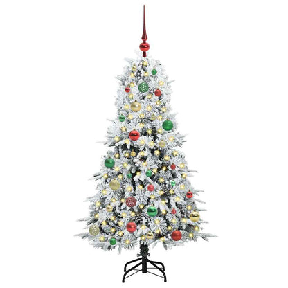vidaXL Artificial Hinged Christmas Tree White 150 cm PE and PVC