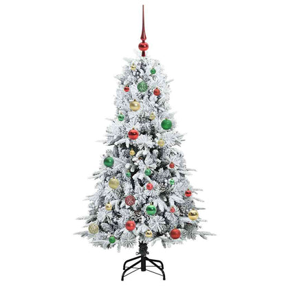 vidaXL Artificial Hinged Christmas Tree White 150 cm PE and PVC