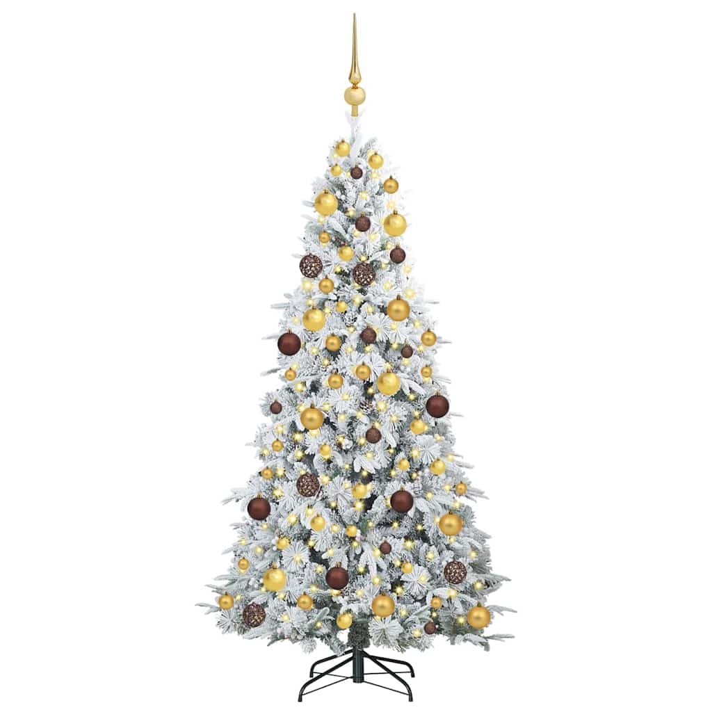 vidaXL Artificial Hinged Christmas Tree White 180 cm PE and PVC