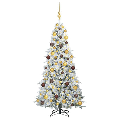 vidaXL Artificial Hinged Christmas Tree White 180 cm PE and PVC