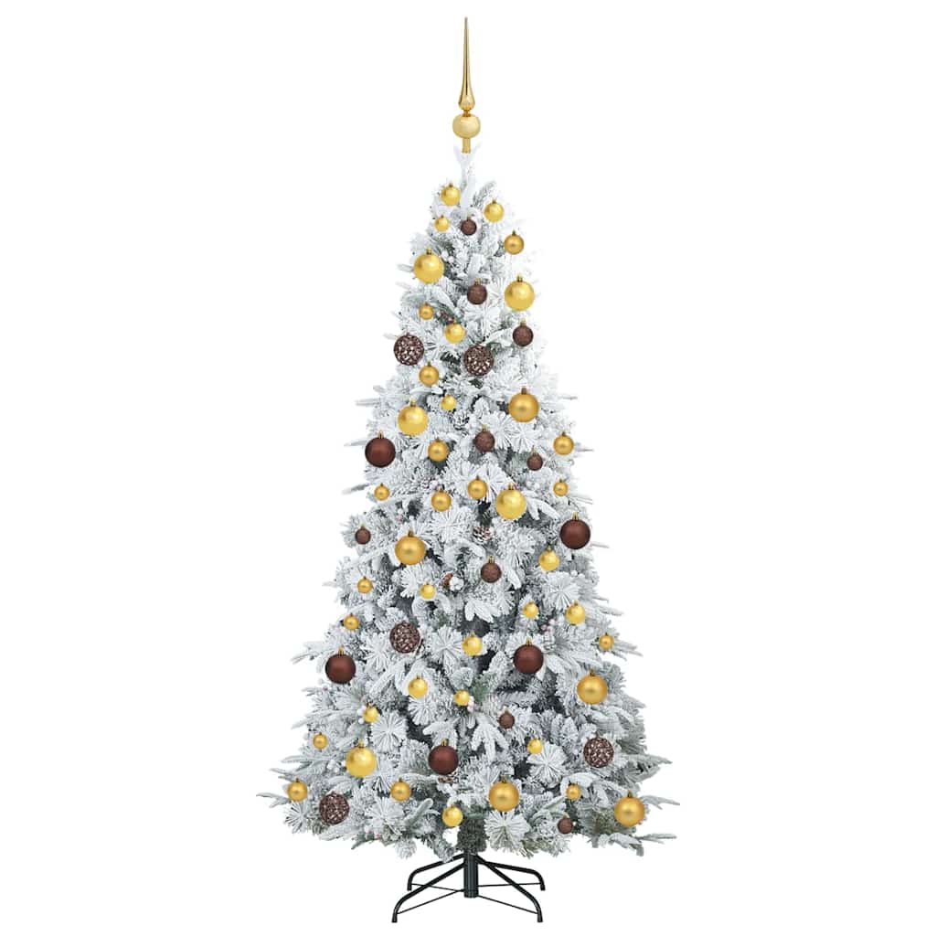 vidaXL Artificial Hinged Christmas Tree White 180 cm PE and PVC