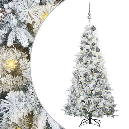 vidaXL Artificial Hinged Christmas Tree White 180 cm PE and PVC