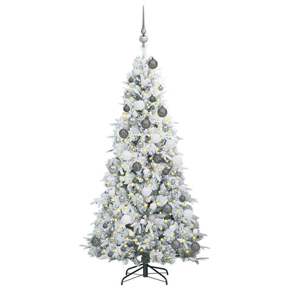 vidaXL Artificial Hinged Christmas Tree White 180 cm PE and PVC
