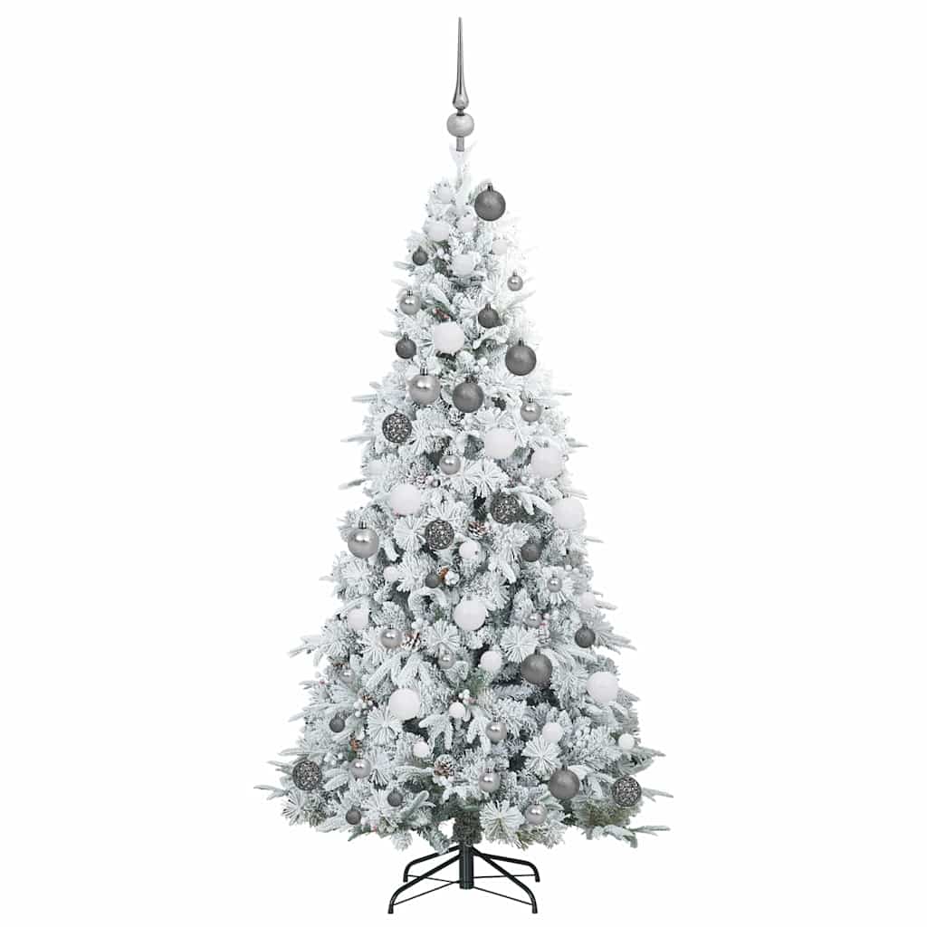 vidaXL Artificial Hinged Christmas Tree White 180 cm PE and PVC