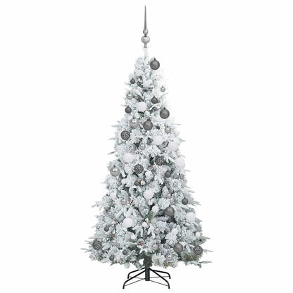 vidaXL Artificial Hinged Christmas Tree White 180 cm PE and PVC