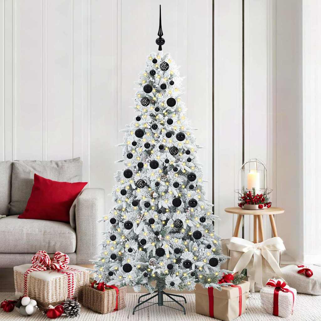 vidaXL Artificial Hinged Christmas Tree White 180 cm PE and PVC