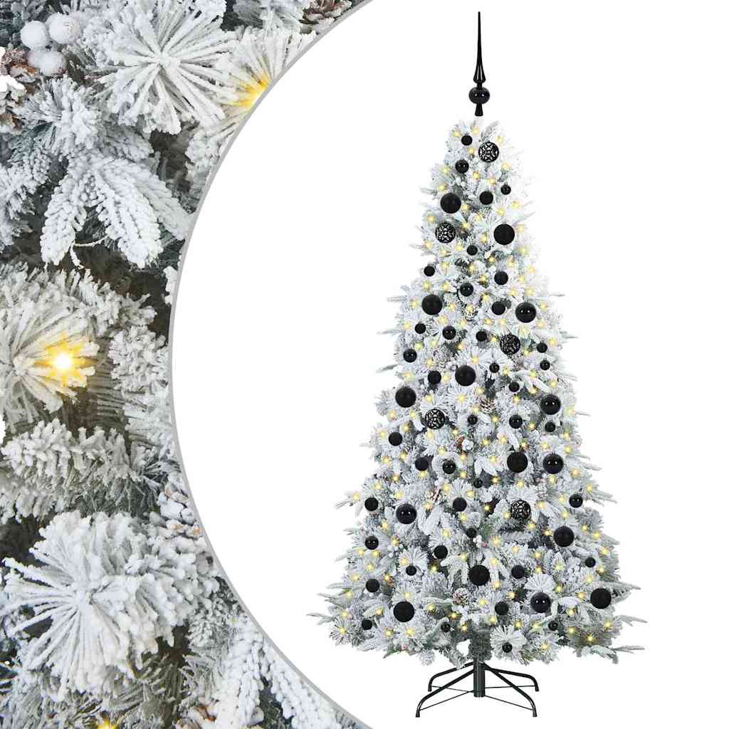 vidaXL Artificial Hinged Christmas Tree White 180 cm PE and PVC