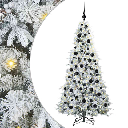 vidaXL Artificial Hinged Christmas Tree White 180 cm PE and PVC