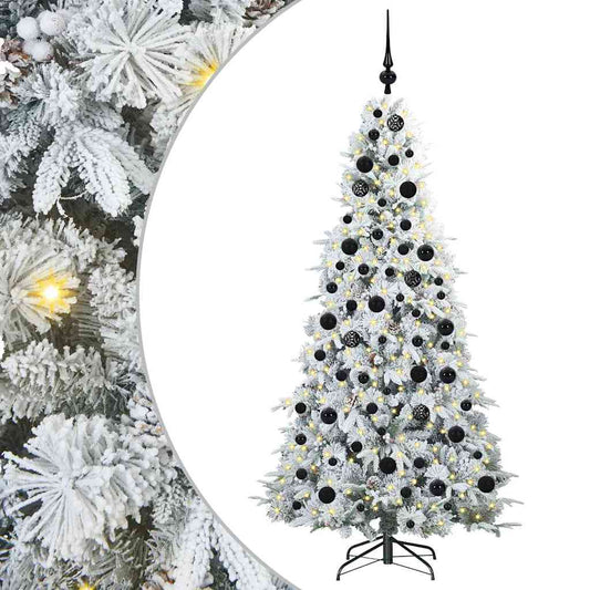 vidaXL Artificial Hinged Christmas Tree White 180 cm PE and PVC