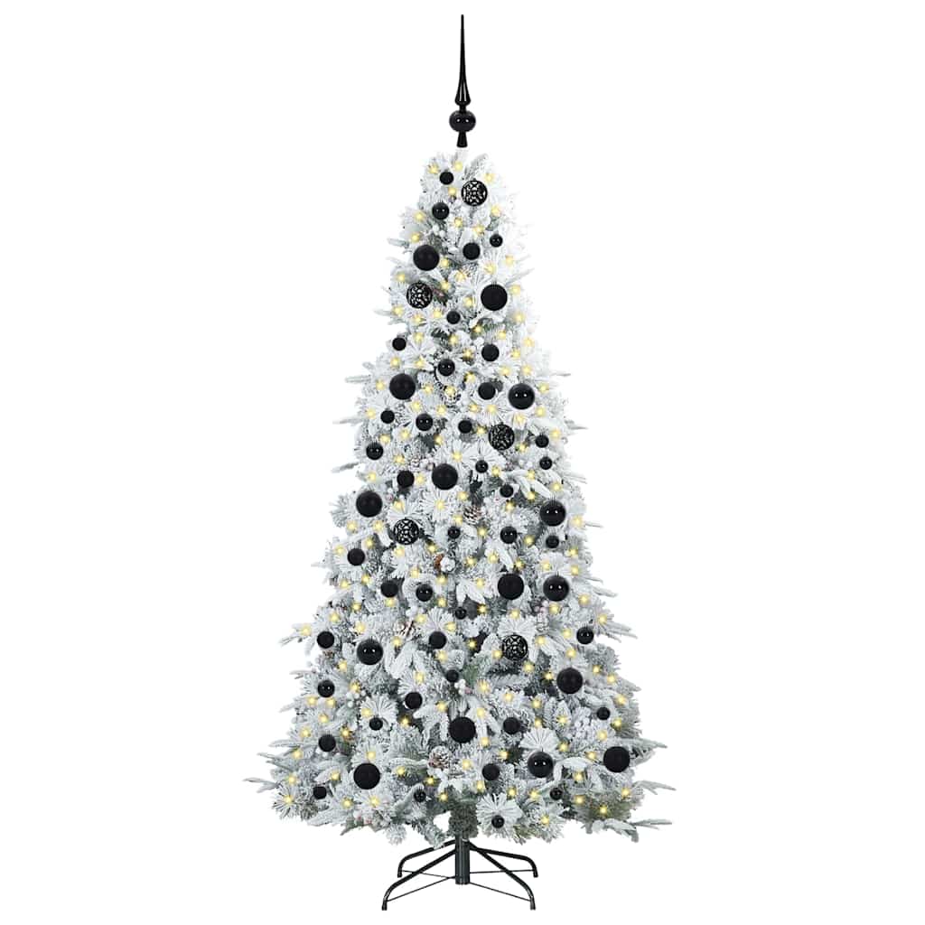 vidaXL Artificial Hinged Christmas Tree White 180 cm PE and PVC