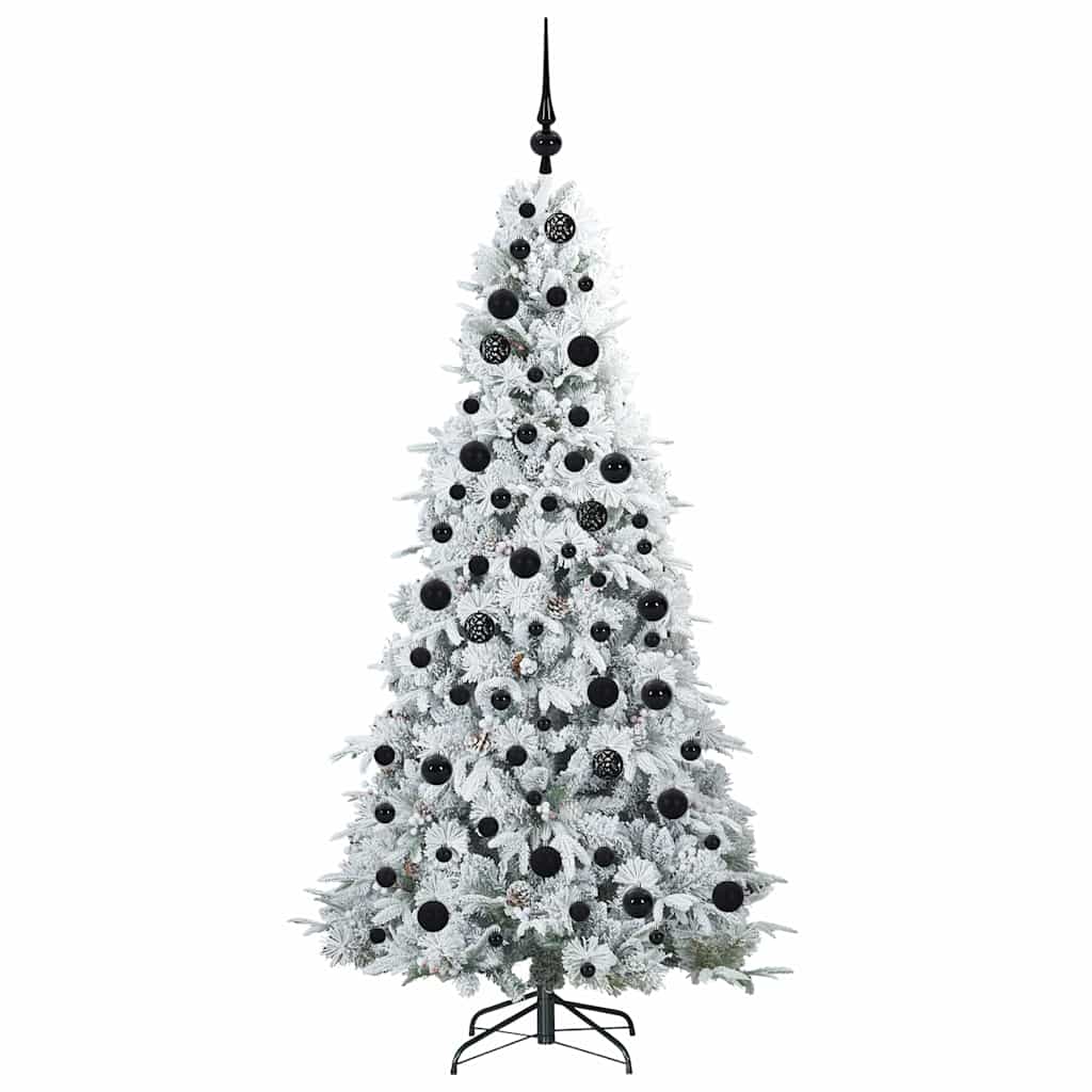 vidaXL Artificial Hinged Christmas Tree White 180 cm PE and PVC