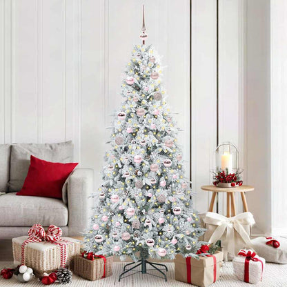 vidaXL Artificial Hinged Christmas Tree White 180 cm PE and PVC