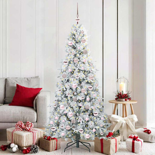 vidaXL Artificial Hinged Christmas Tree White 180 cm PE and PVC