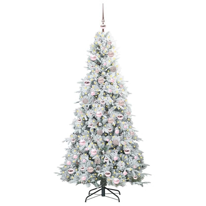 vidaXL Artificial Hinged Christmas Tree White 180 cm PE and PVC