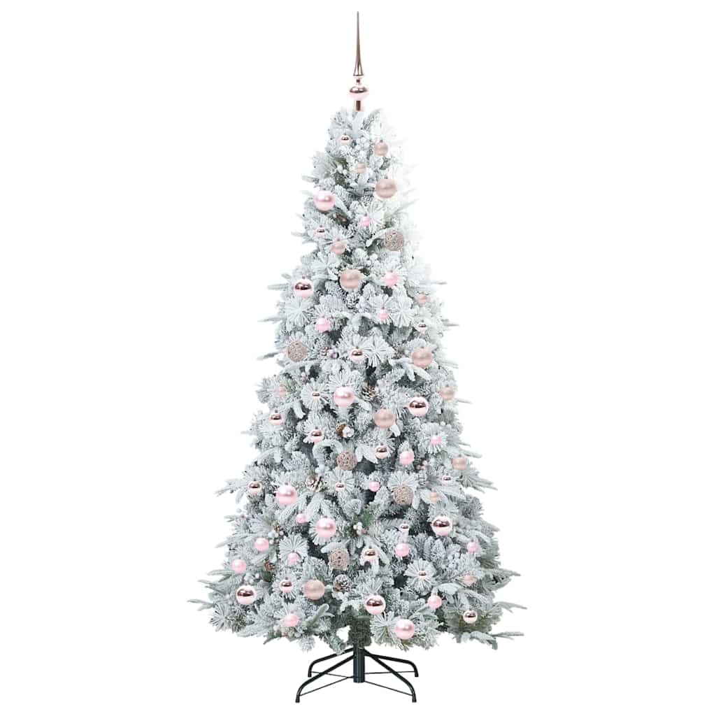 vidaXL Artificial Hinged Christmas Tree White 180 cm PE and PVC
