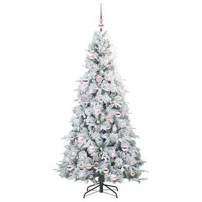 vidaXL Artificial Hinged Christmas Tree White 180 cm PE and PVC