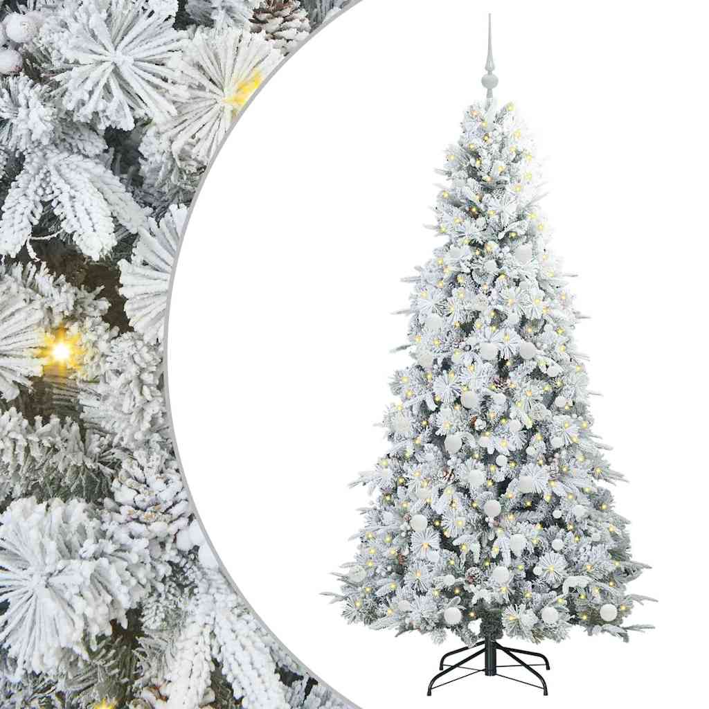 vidaXL Artificial Hinged Christmas Tree White 180 cm PE and PVC