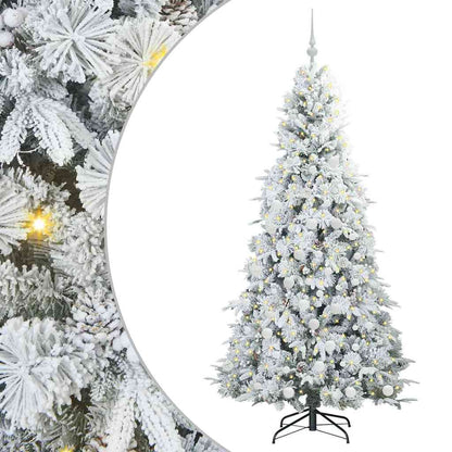 vidaXL Artificial Hinged Christmas Tree White 180 cm PE and PVC