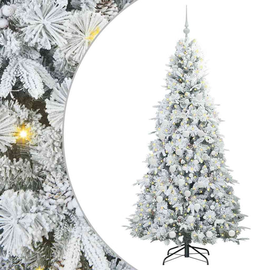 vidaXL Artificial Hinged Christmas Tree White 180 cm PE and PVC