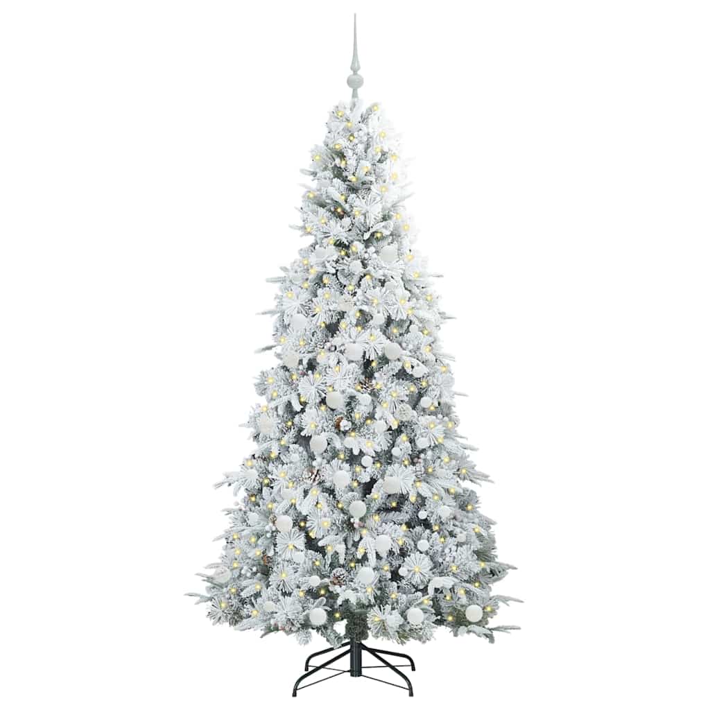 vidaXL Artificial Hinged Christmas Tree White 180 cm PE and PVC