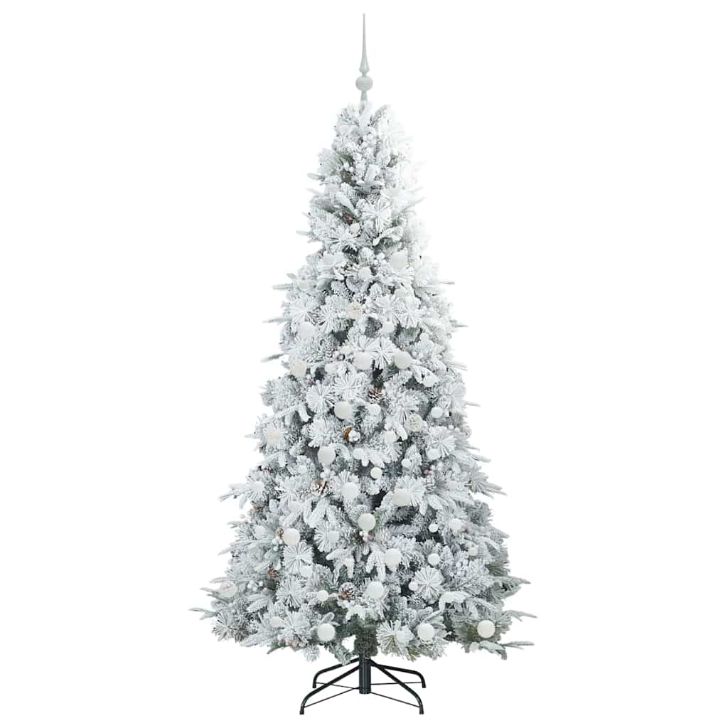 vidaXL Artificial Hinged Christmas Tree White 180 cm PE and PVC